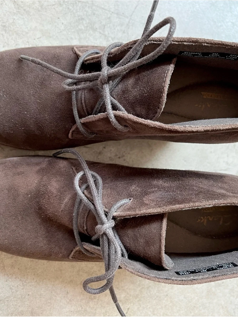 Clarks Brown Suede Wedge Ankle Booties with Lace-Up